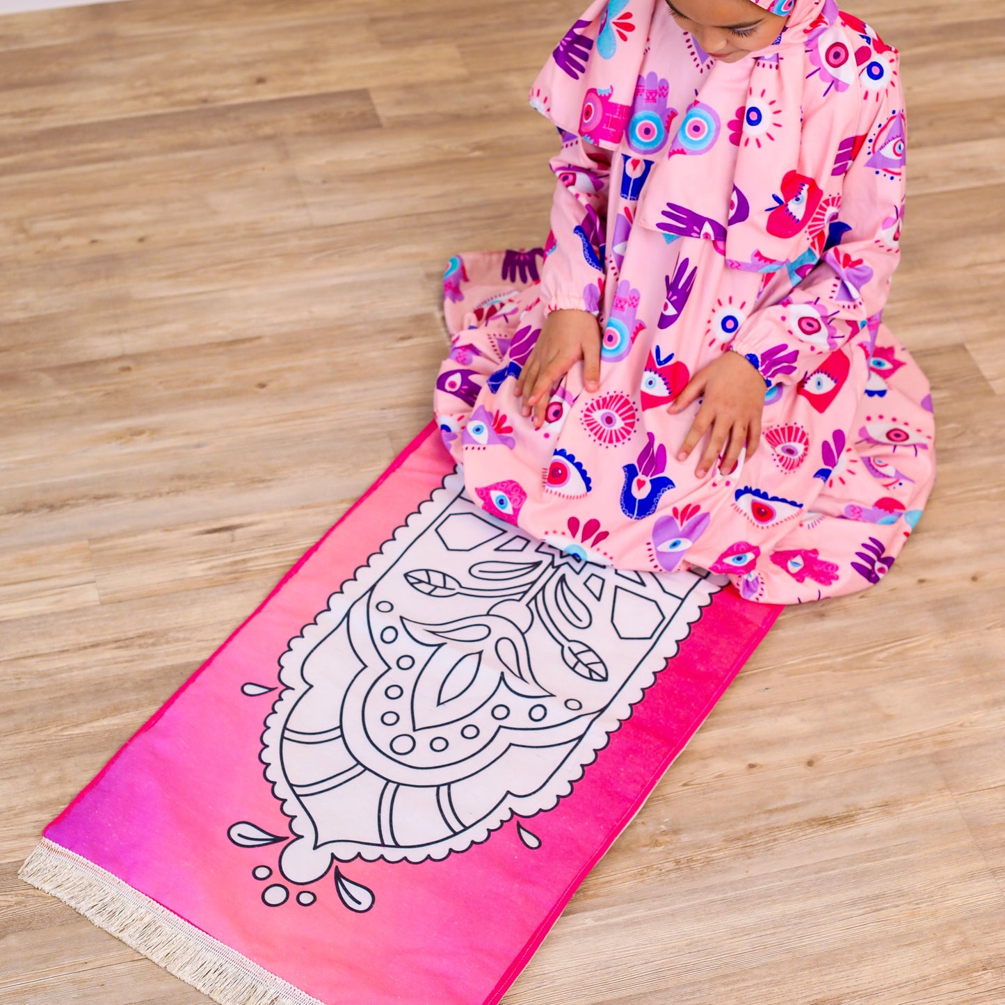 Lotus colouring prayer mat