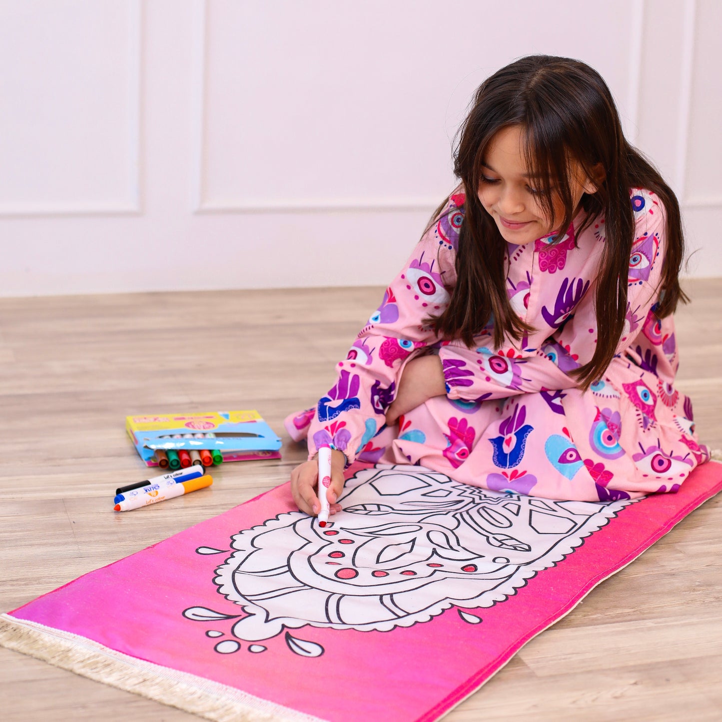 Lotus colouring prayer mat