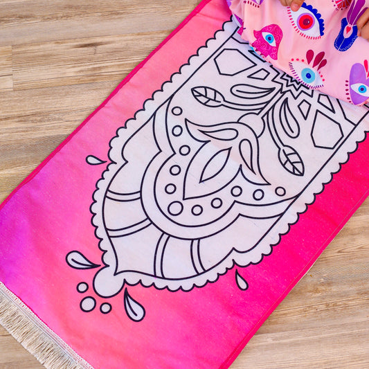 Lotus colouring prayer mat