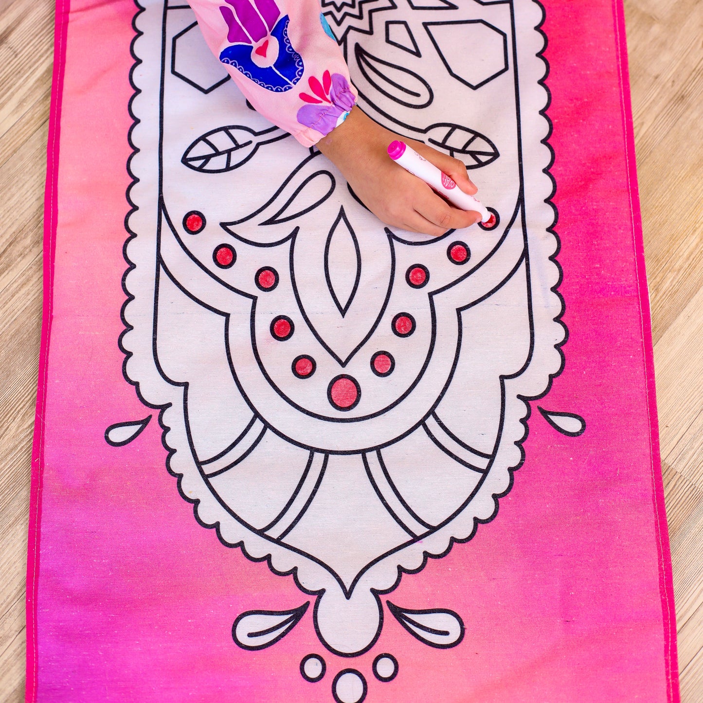 Lotus colouring prayer mat