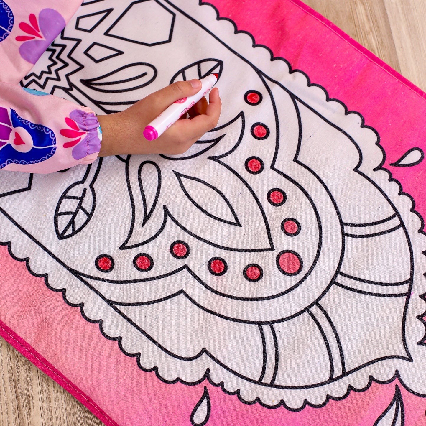 Lotus colouring prayer mat